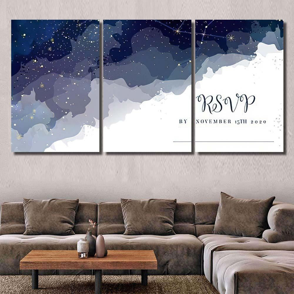 Magic Night Dark Blue Sky Sparkling 1 Galaxy Sky and Space Multi Piece Panel Canvas Home Decor Housewarming Gift Ideas Poster Canvas Gallery Prints