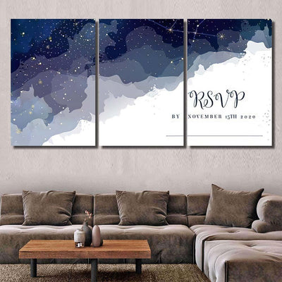 Magic Night Dark Blue Sky Sparkling 1 Galaxy Sky and Space Multi Piece Panel Canvas Home Decor Housewarming Gift Ideas Poster Canvas Gallery Prints