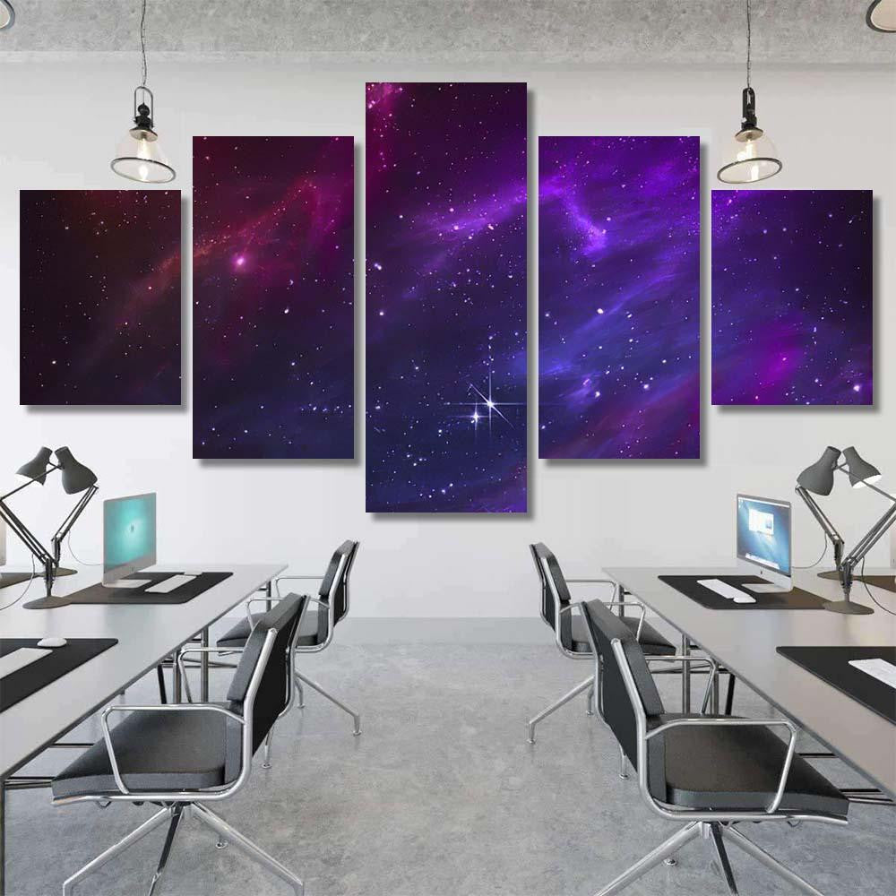 Starry Nebula Colorful Outer Space Background Galaxy Sky and Space Multi Piece Panel Canvas Home Decor Housewarming Gift Ideas Poster Canvas Gallery Prints