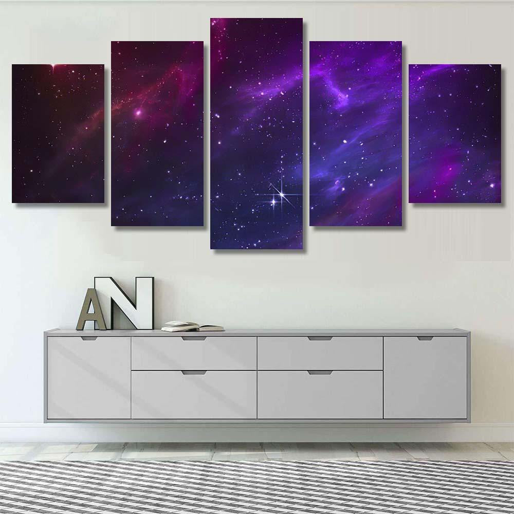 Starry Nebula Colorful Outer Space Background Galaxy Sky and Space Multi Piece Panel Canvas Home Decor Housewarming Gift Ideas Poster Canvas Gallery Prints