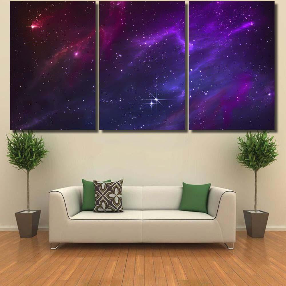 Starry Nebula Colorful Outer Space Background Galaxy Sky and Space Multi Piece Panel Canvas Home Decor Housewarming Gift Ideas Poster Canvas Gallery Prints