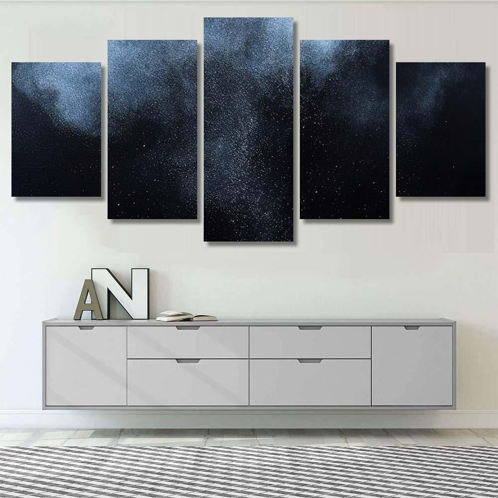 Powder Explosion On Black Background Abstract Galaxy Sky and Space Multi Piece Panel Canvas Home Decor Housewarming Gift Ideas Poster Canvas Gallery Prints