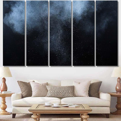 Powder Explosion On Black Background Abstract Galaxy Sky and Space Multi Piece Panel Canvas Home Decor Housewarming Gift Ideas Poster Canvas Gallery Prints