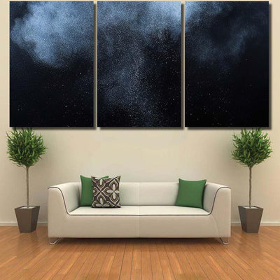 Powder Explosion On Black Background Abstract Galaxy Sky and Space Multi Piece Panel Canvas Home Decor Housewarming Gift Ideas Poster Canvas Gallery Prints