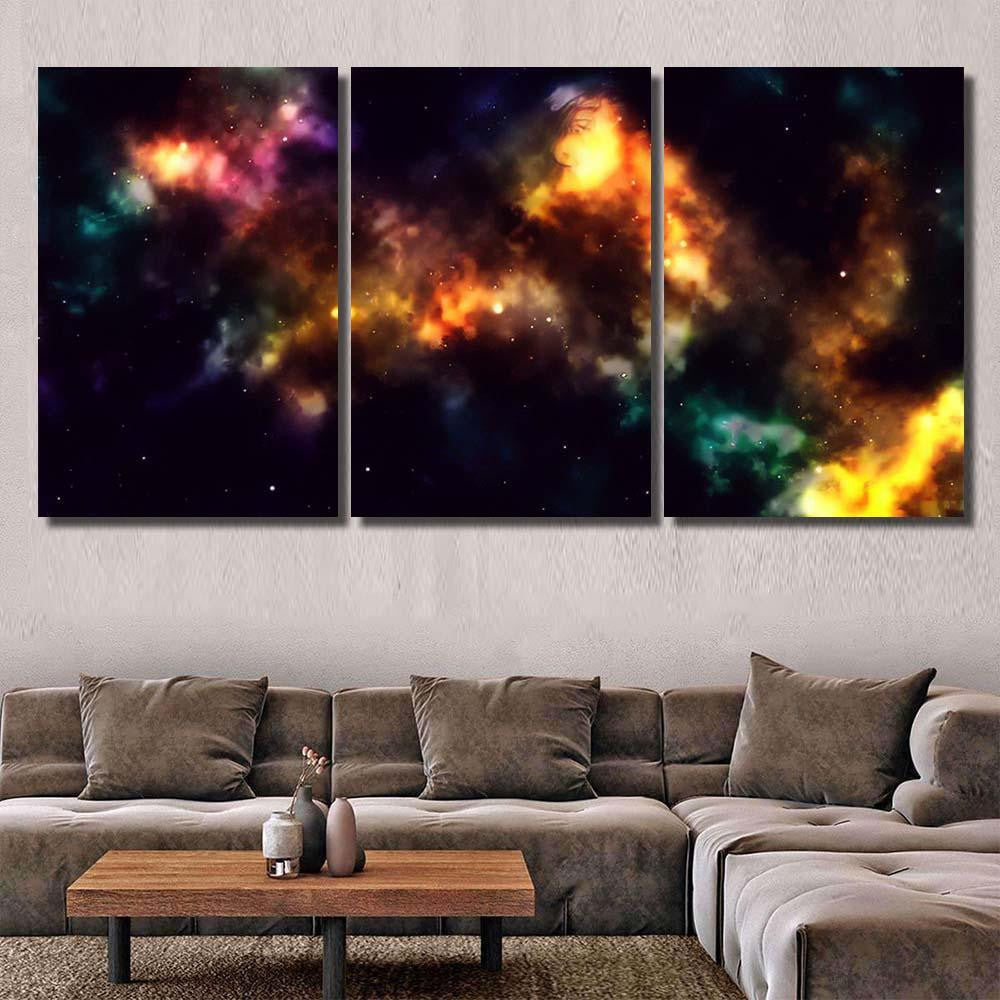Space Background Fantastic Outer View Realistic 13 Galaxy Sky and Space Multi Piece Panel Canvas Home Decor Housewarming Gift Ideas Poster Canvas Gallery Prints