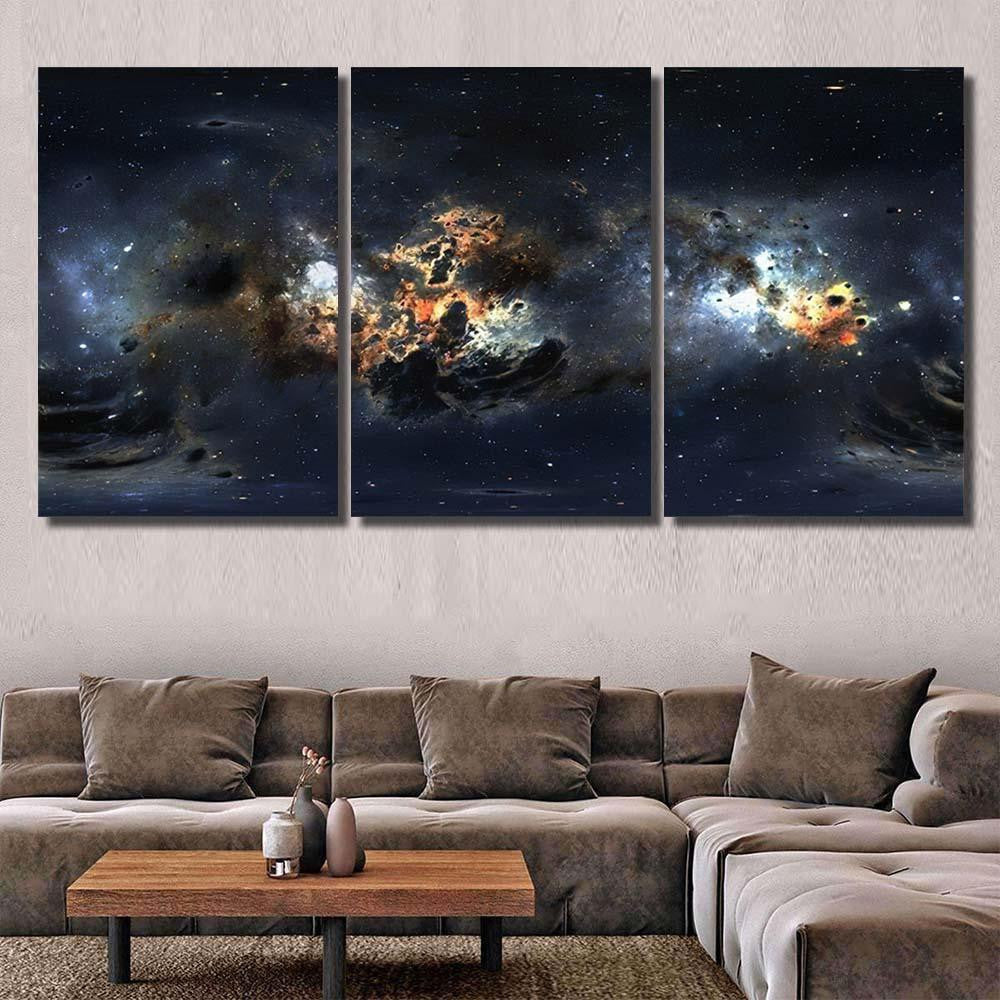 Space Background Dust Nebula Stars Panorama Galaxy Sky and Space Multi Piece Panel Canvas Home Decor Housewarming Gift Ideas Poster Canvas Gallery Prints