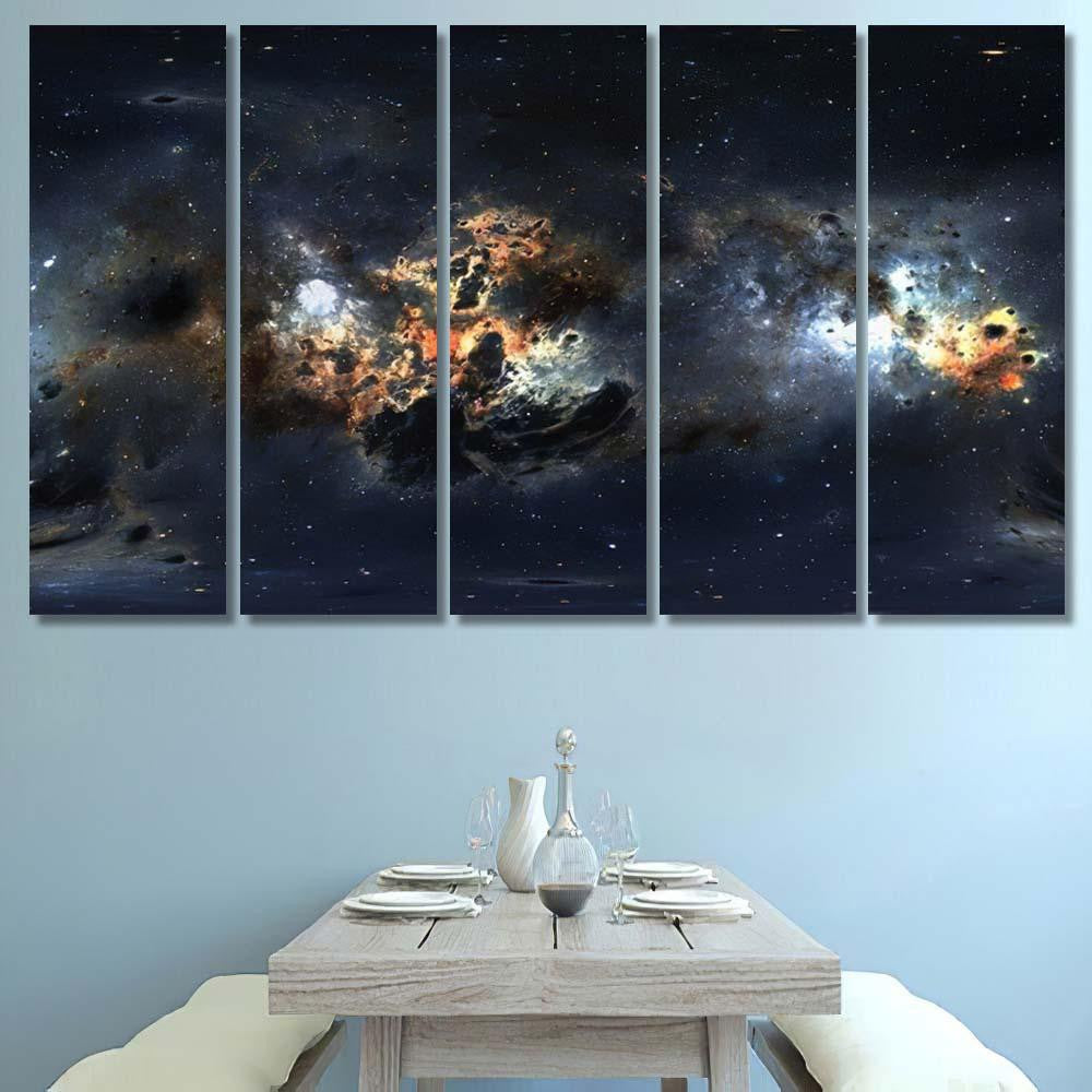 Space Background Dust Nebula Stars Panorama Galaxy Sky and Space Multi Piece Panel Canvas Home Decor Housewarming Gift Ideas Poster Canvas Gallery Prints
