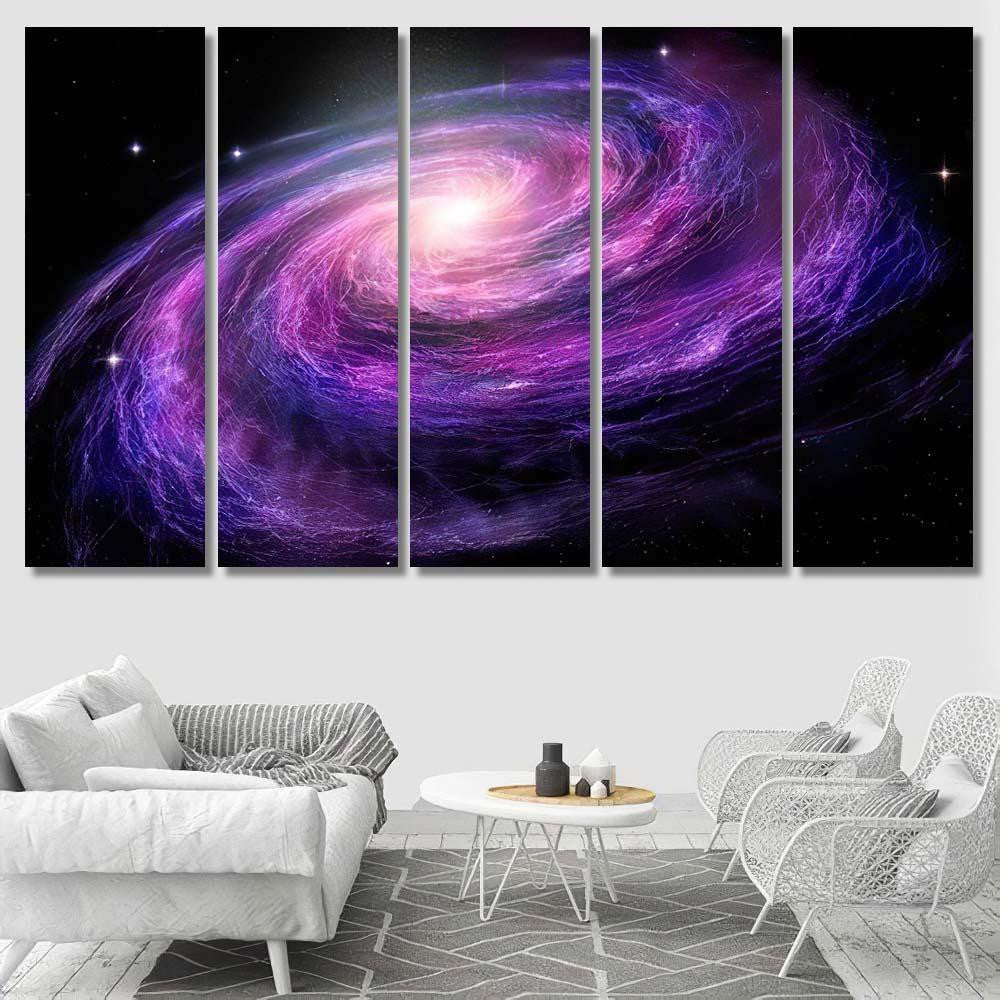 Spiral Galaxy Deep Spcae 3D Illustration Galaxy Sky and Space Multi Piece Panel Canvas Home Decor Housewarming Gift Ideas Poster Canvas Gallery Prints