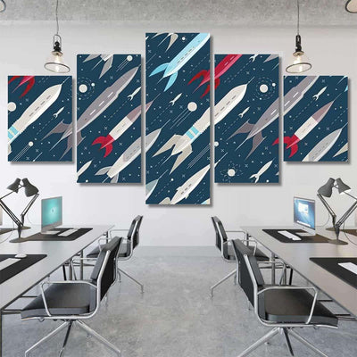 Space Galaxy Seamless Background Retro Pattern Galaxy Sky and Space Multi Piece Panel Canvas Home Decor Housewarming Gift Ideas Poster Canvas Gallery Prints