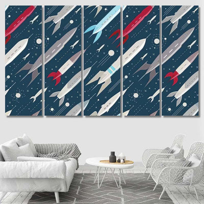Space Galaxy Seamless Background Retro Pattern Galaxy Sky and Space Multi Piece Panel Canvas Home Decor Housewarming Gift Ideas Poster Canvas Gallery Prints