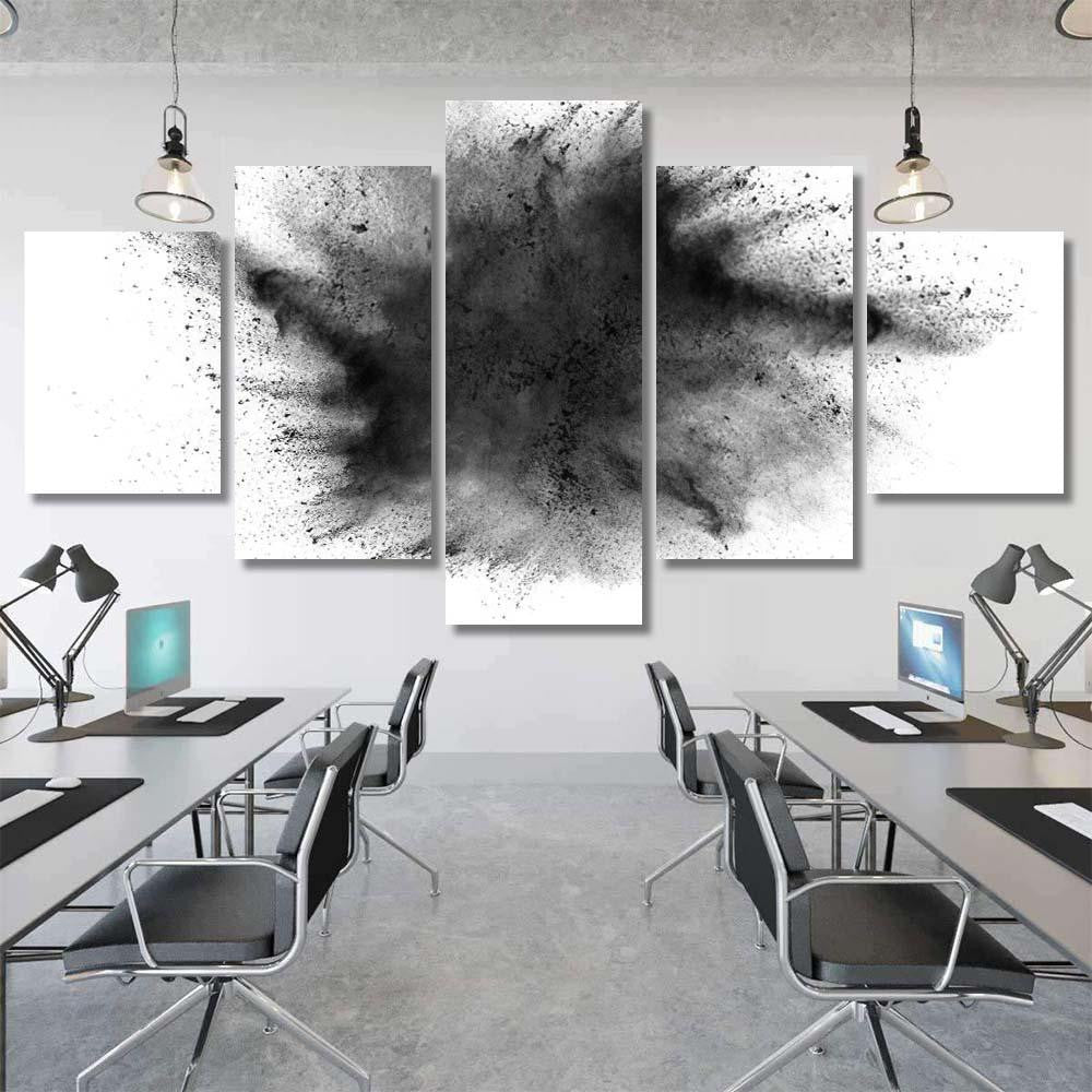 Particles Charcoal On White Backgroundabstract Powder 1 Galaxy Sky and Space Multi Piece Panel Canvas Home Decor Housewarming Gift Ideas Poster Canvas Gallery Prints