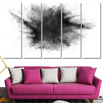 Particles Charcoal On White Backgroundabstract Powder 1 Galaxy Sky and Space Multi Piece Panel Canvas Home Decor Housewarming Gift Ideas Poster Canvas Gallery Prints