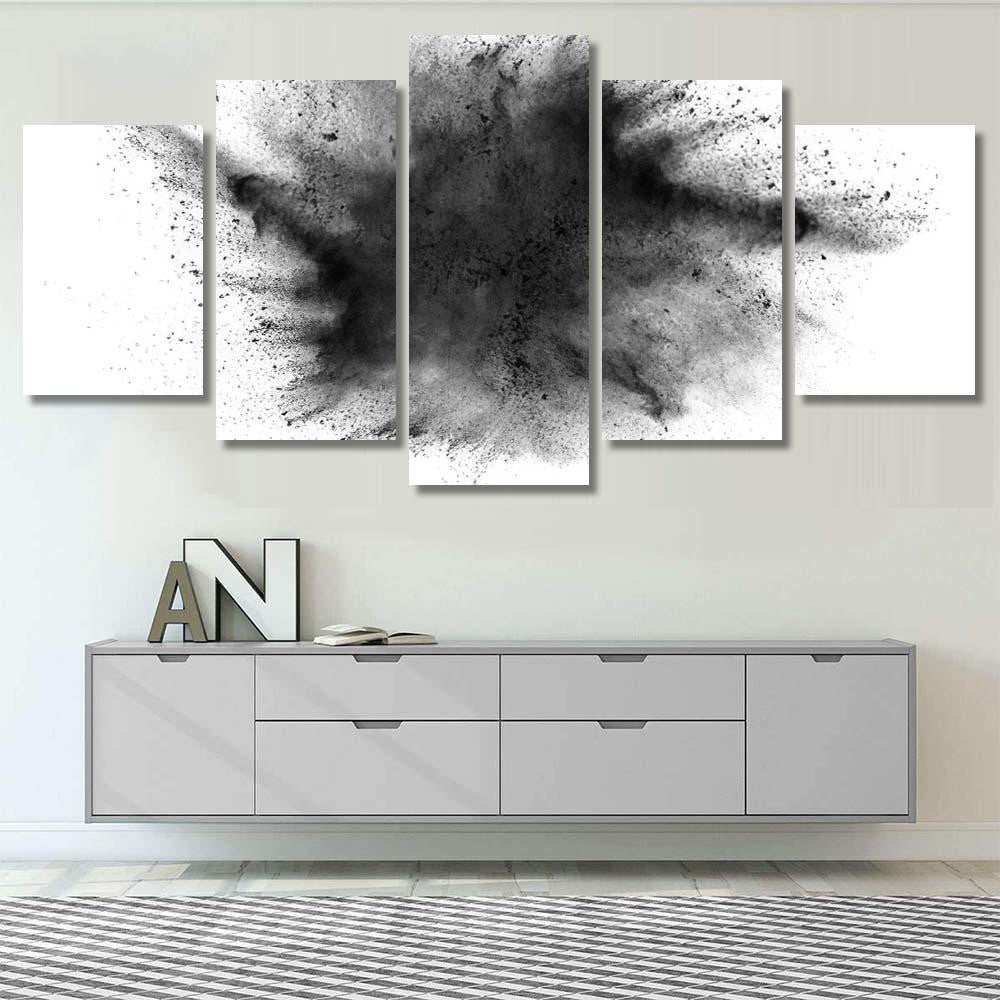 Particles Charcoal On White Backgroundabstract Powder 1 Galaxy Sky and Space Multi Piece Panel Canvas Home Decor Housewarming Gift Ideas Poster Canvas Gallery Prints