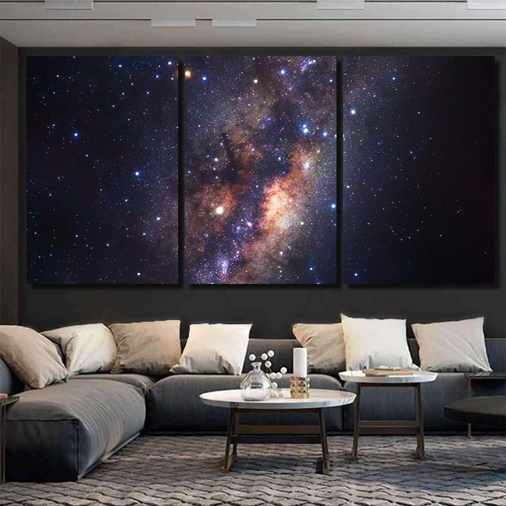 Milky Way Galaxy Stars Space Dust 12 Galaxy Sky and Space Multi Piece Panel Canvas Home Decor Housewarming Gift Ideas Poster Canvas Gallery Prints