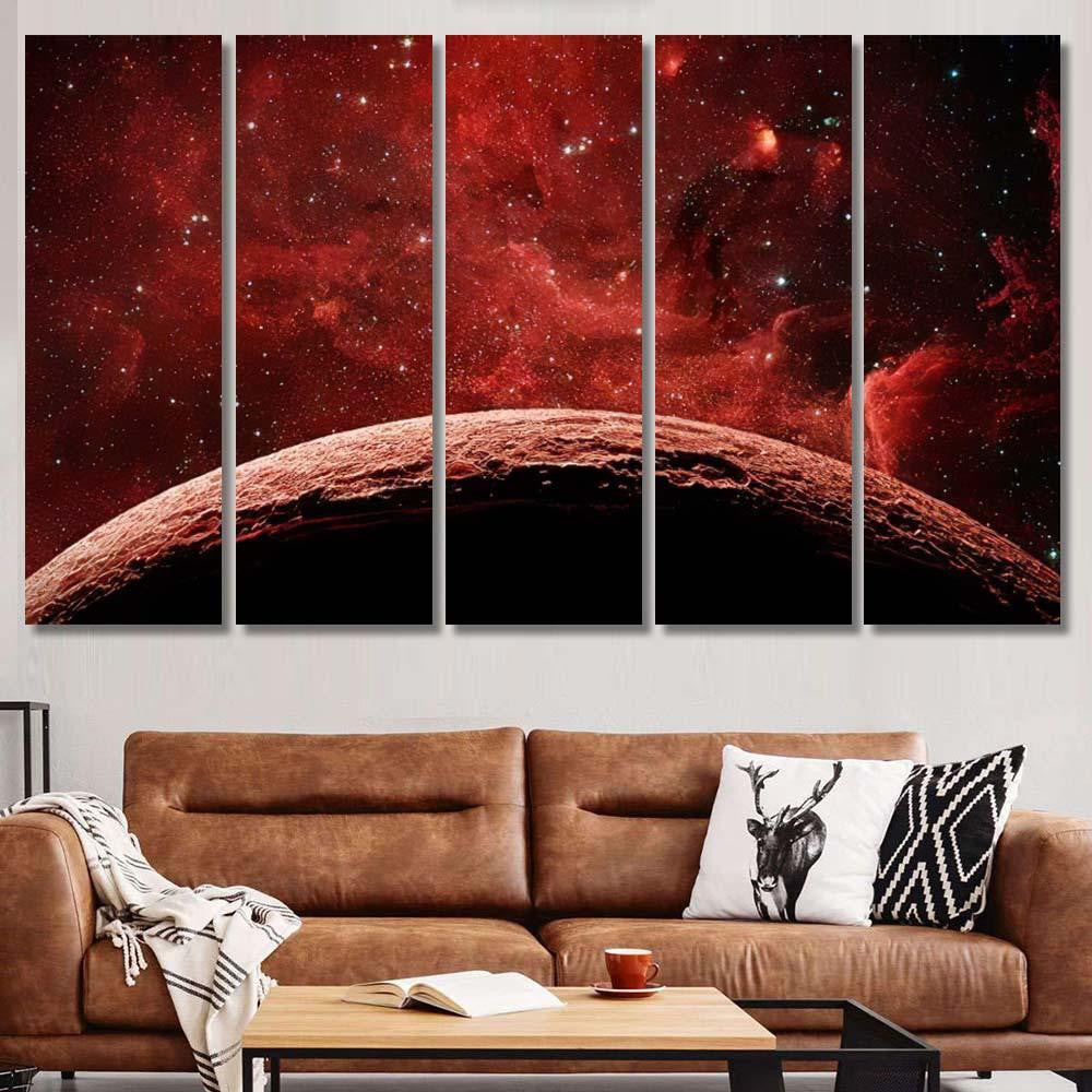 Red Planet Galaxy Elements This Image Galaxy Sky and Space Multi Piece Panel Canvas Home Decor Housewarming Gift Ideas Poster Canvas Gallery Prints