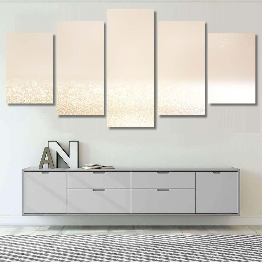 Glitter Vintage Lights Background Silver Gold 4 Galaxy Sky and Space Multi Piece Panel Canvas Home Decor Housewarming Gift Ideas Poster Canvas Gallery Prints