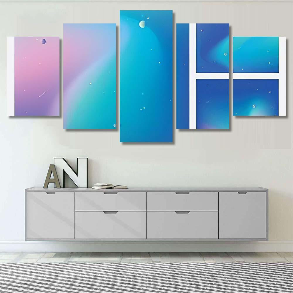 Modern Colorful Universe Backgrounds Stars Planets Galaxy Sky and Space Multi Piece Panel Canvas Home Decor Housewarming Gift Ideas Poster Canvas Gallery Prints