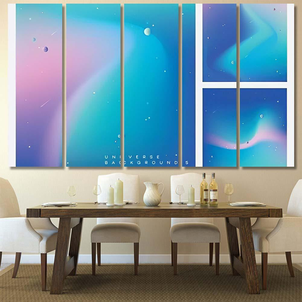 Modern Colorful Universe Backgrounds Stars Planets Galaxy Sky and Space Multi Piece Panel Canvas Home Decor Housewarming Gift Ideas Poster Canvas Gallery Prints