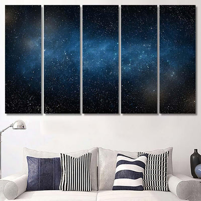 Starry Sky Galaxy Galaxy Sky and Space Multi Piece Panel Canvas Home Decor Housewarming Gift Ideas Poster Canvas Gallery Prints