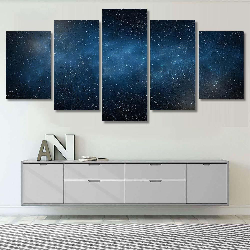 Starry Sky Galaxy Galaxy Sky and Space Multi Piece Panel Canvas Home Decor Housewarming Gift Ideas Poster Canvas Gallery Prints