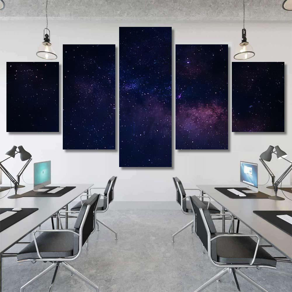 Sky Night Star Blue Galaxy Sky and Space Multi Piece Panel Canvas Home Decor Housewarming Gift Ideas Poster Canvas Gallery Prints