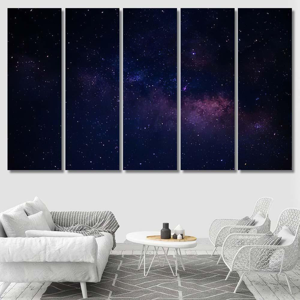 Sky Night Star Blue Galaxy Sky and Space Multi Piece Panel Canvas Home Decor Housewarming Gift Ideas Poster Canvas Gallery Prints