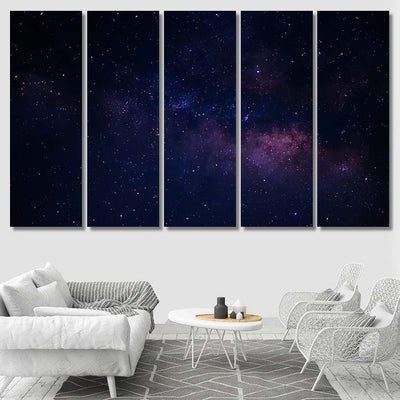 Sky Night Star Blue Galaxy Sky and Space Multi Piece Panel Canvas Home Decor Housewarming Gift Ideas Poster Canvas Gallery Prints
