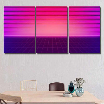 Retro Scifi Background Futuristic Landscape 80S 1 Galaxy Sky and Space Multi Piece Panel Canvas Home Decor Housewarming Gift Ideas Poster Canvas Gallery Prints