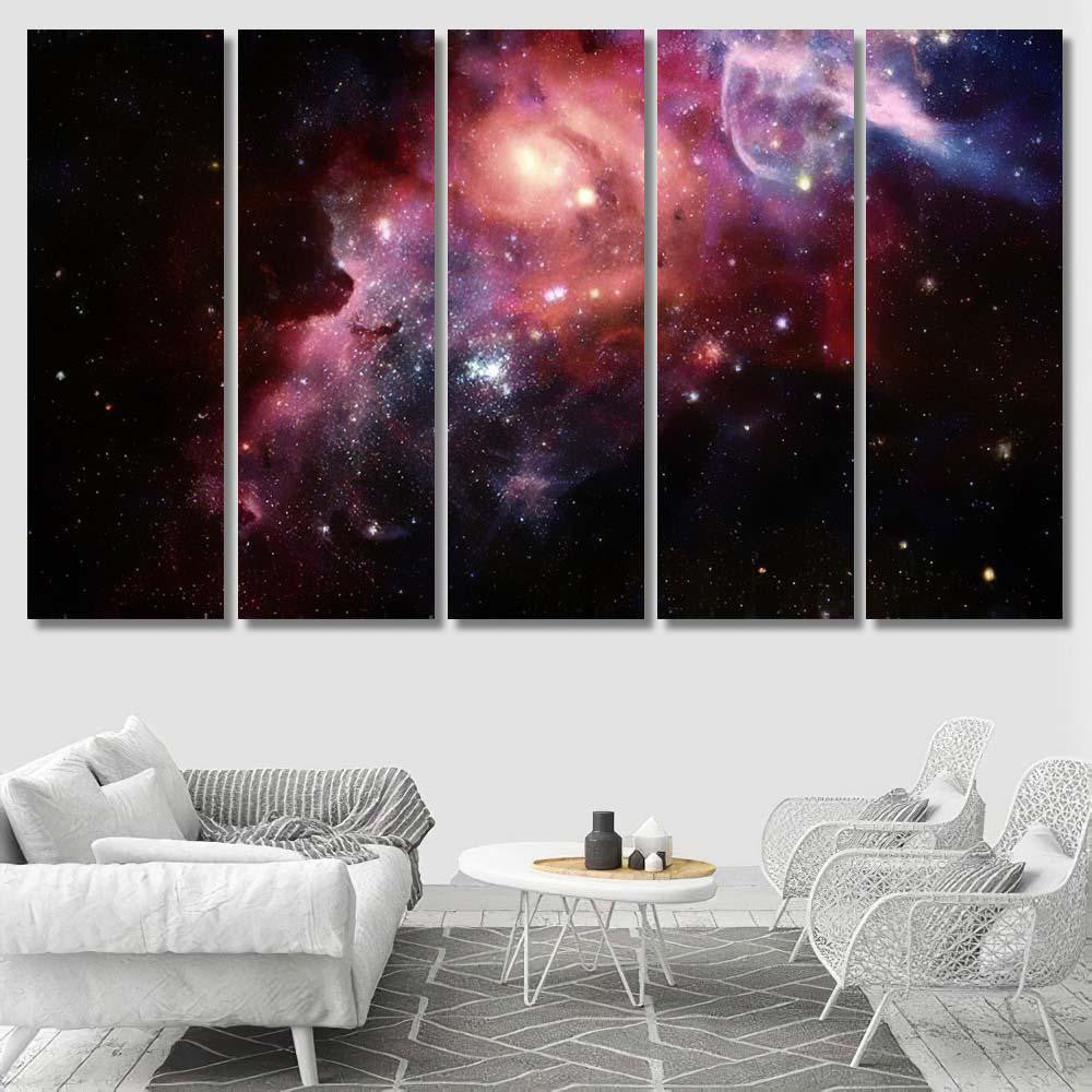 Nebula Stars Outer Space Elements This 1 Galaxy Sky and Space Multi Piece Panel Canvas Home Decor Housewarming Gift Ideas Poster Canvas Gallery Prints