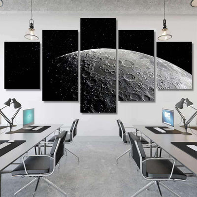 Moon Craters 3D Illustration Space Science Galaxy Sky and Space Multi Piece Panel Canvas Home Decor Housewarming Gift Ideas Poster Canvas Gallery Prints