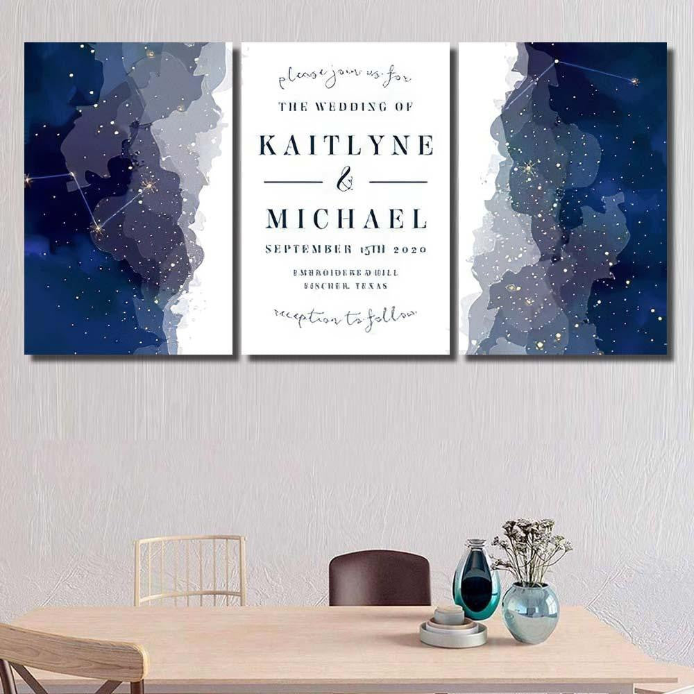 Magic Night Dark Blue Sky Sparkling 2 Galaxy Sky and Space Multi Piece Panel Canvas Home Decor Housewarming Gift Ideas Poster Canvas Gallery Prints