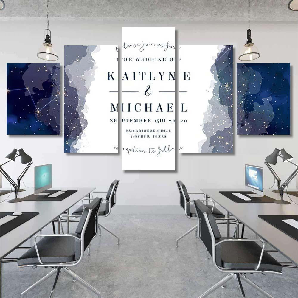 Magic Night Dark Blue Sky Sparkling 2 Galaxy Sky and Space Multi Piece Panel Canvas Home Decor Housewarming Gift Ideas Poster Canvas Gallery Prints