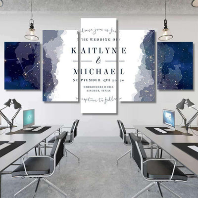 Magic Night Dark Blue Sky Sparkling 2 Galaxy Sky and Space Multi Piece Panel Canvas Home Decor Housewarming Gift Ideas Poster Canvas Gallery Prints