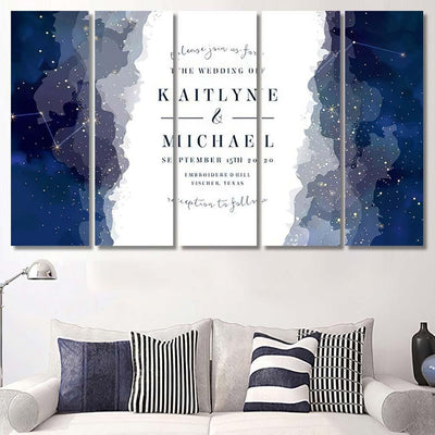 Magic Night Dark Blue Sky Sparkling 2 Galaxy Sky and Space Multi Piece Panel Canvas Home Decor Housewarming Gift Ideas Poster Canvas Gallery Prints