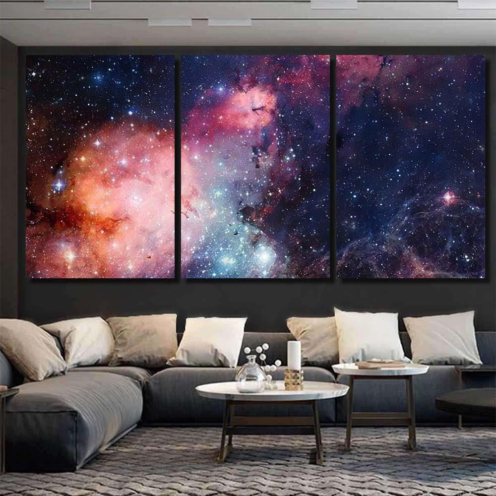 High Definition Star Field Colorful Night 3 1 Galaxy Sky and Space Multi Piece Panel Canvas Home Decor Housewarming Gift Ideas Poster Canvas Gallery Prints