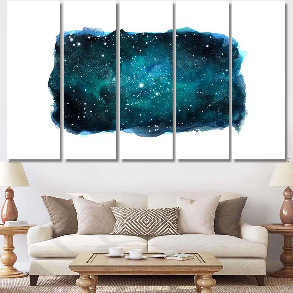 Night Sky Stars Isolated On White Galaxy Sky and Space Multi Piece Panel Canvas Home Decor Housewarming Gift Ideas Poster Canvas Gallery Prints