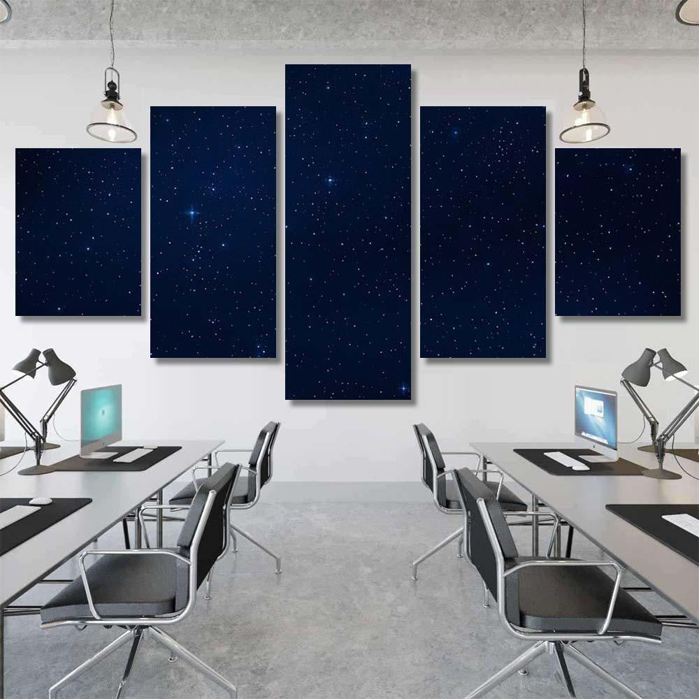 Realistic Starry Sky Blue Glow Shining Galaxy Sky and Space Multi Piece Panel Canvas Home Decor Housewarming Gift Ideas Poster Canvas Gallery Prints