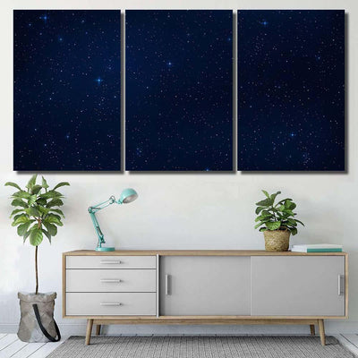 Realistic Starry Sky Blue Glow Shining Galaxy Sky and Space Multi Piece Panel Canvas Home Decor Housewarming Gift Ideas Poster Canvas Gallery Prints