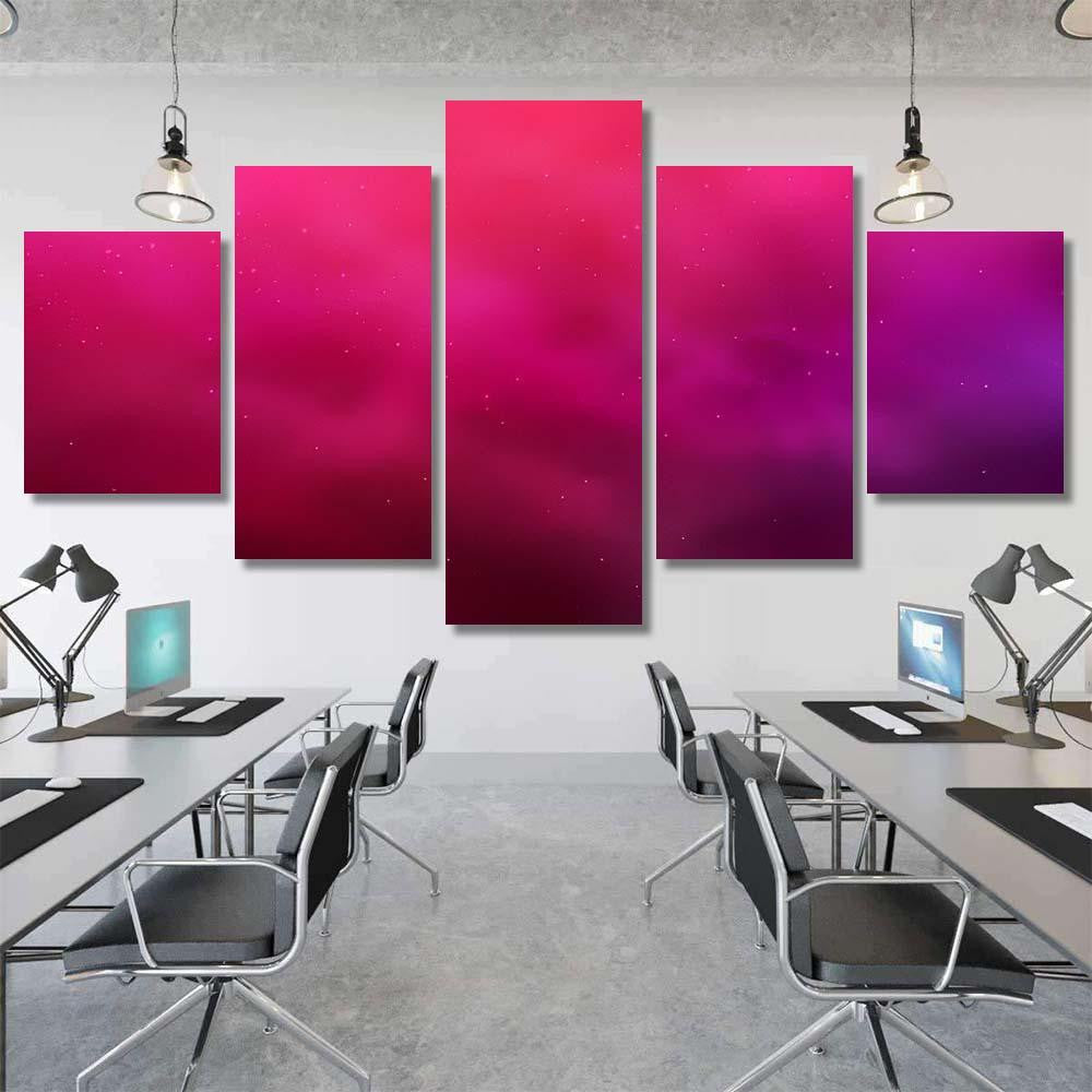 Light Purple Pink Vector Layout Cosmic Galaxy Sky and Space Multi Piece Panel Canvas Home Decor Housewarming Gift Ideas Poster Canvas Gallery Prints