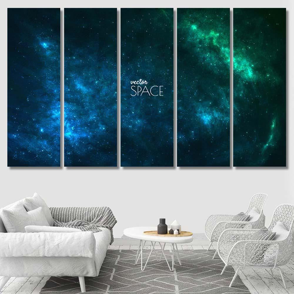 Space Galaxy Background Nebula Stardust Bright 1  1 Galaxy Sky and Space Multi Piece Panel Canvas Home Decor Housewarming Gift Ideas Poster Canvas Gallery Prints