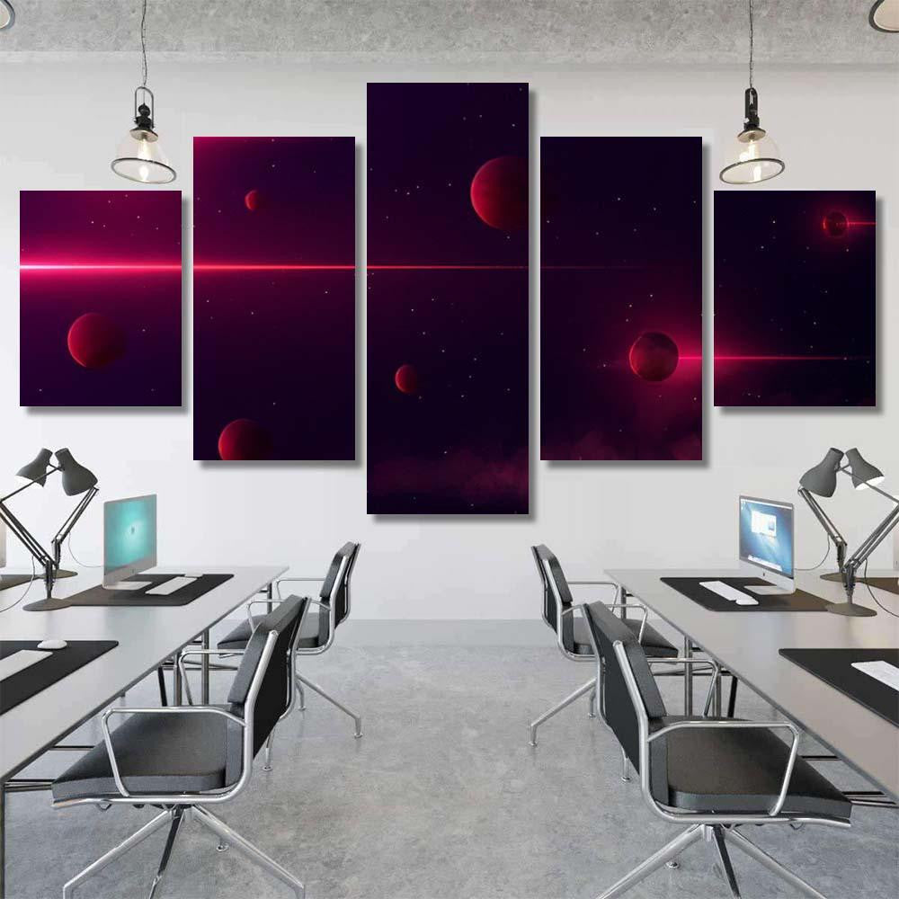 Planets 3D On Background Stars Galaxy 3 Galaxy Sky and Space Multi Piece Panel Canvas Home Decor Housewarming Gift Ideas Poster Canvas Gallery Prints