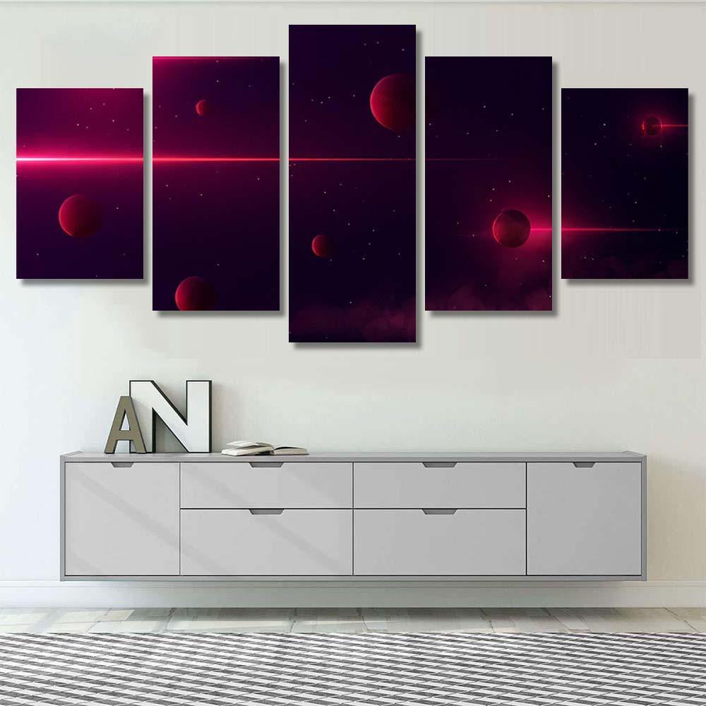 Planets 3D On Background Stars Galaxy 3 Galaxy Sky and Space Multi Piece Panel Canvas Home Decor Housewarming Gift Ideas Poster Canvas Gallery Prints