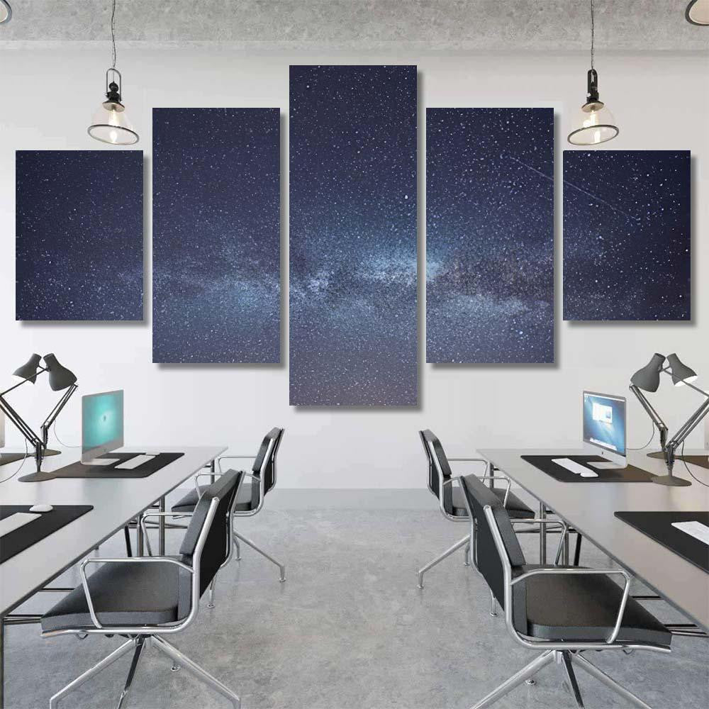 Milky Way Stars Night Sky 7 Galaxy Sky and Space Multi Piece Panel Canvas Home Decor Housewarming Gift Ideas Poster Canvas Gallery Prints