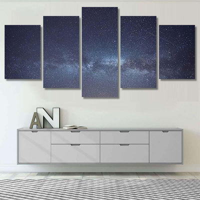 Milky Way Stars Night Sky 7 Galaxy Sky and Space Multi Piece Panel Canvas Home Decor Housewarming Gift Ideas Poster Canvas Gallery Prints