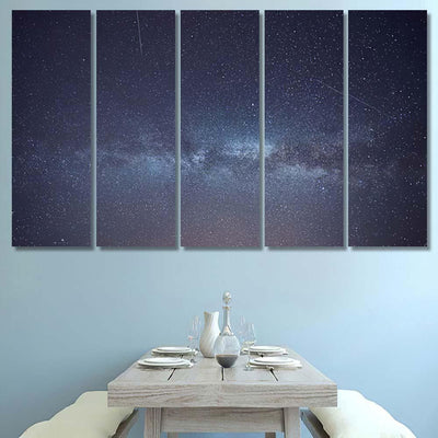 Milky Way Stars Night Sky 7 Galaxy Sky and Space Multi Piece Panel Canvas Home Decor Housewarming Gift Ideas Poster Canvas Gallery Prints