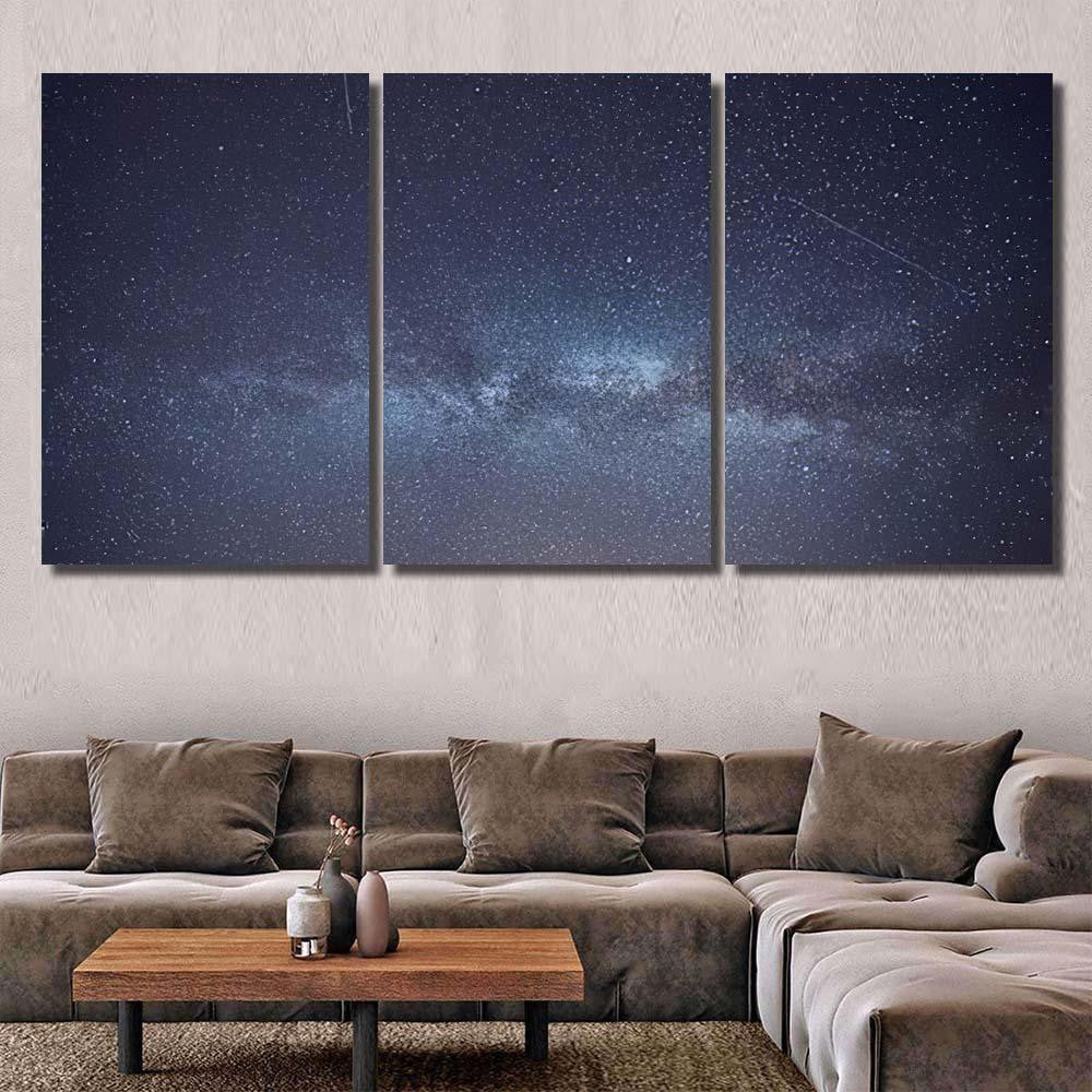 Milky Way Stars Night Sky 7 Galaxy Sky and Space Multi Piece Panel Canvas Home Decor Housewarming Gift Ideas Poster Canvas Gallery Prints