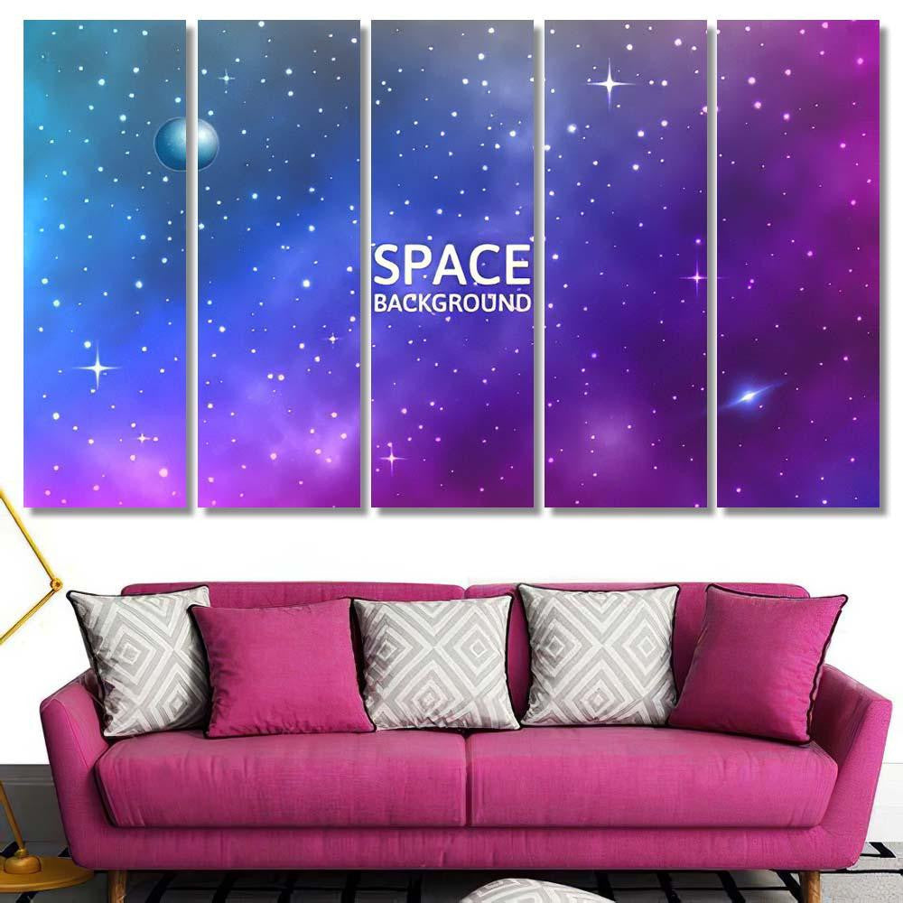Space Background Galaxy Nebula Planet Stars Galaxy Sky and Space Multi Piece Panel Canvas Home Decor Housewarming Gift Ideas Poster Canvas Gallery Prints