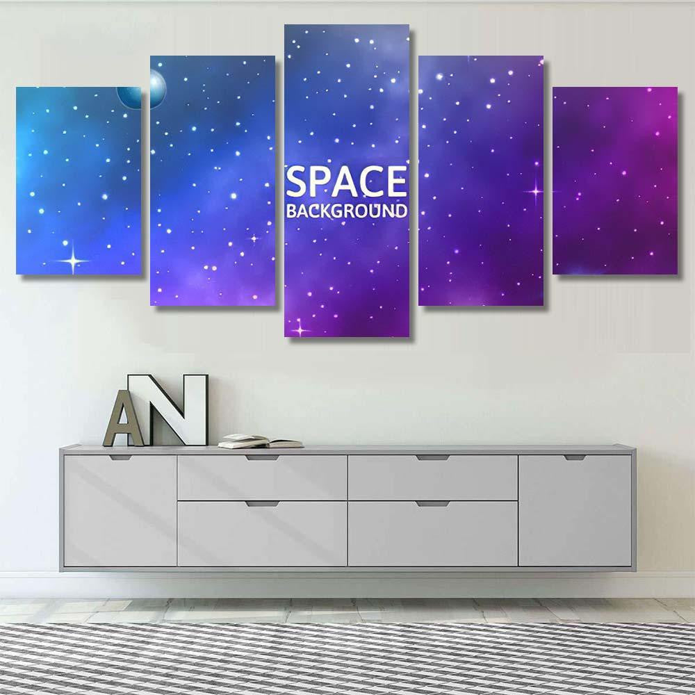 Space Background Galaxy Nebula Planet Stars Galaxy Sky and Space Multi Piece Panel Canvas Home Decor Housewarming Gift Ideas Poster Canvas Gallery Prints