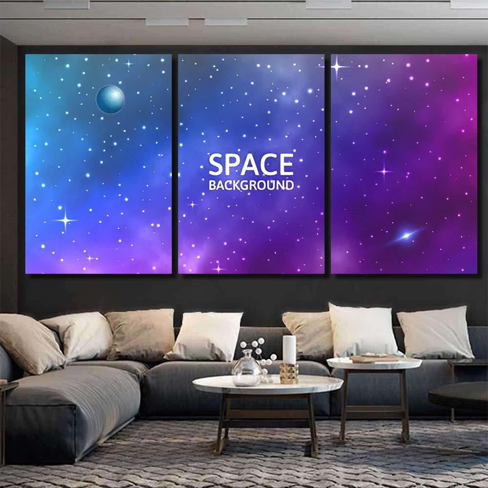Space Background Galaxy Nebula Planet Stars Galaxy Sky and Space Multi Piece Panel Canvas Home Decor Housewarming Gift Ideas Poster Canvas Gallery Prints