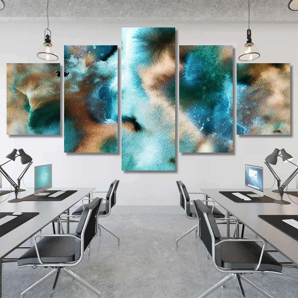 Hand Painted Abstract Watercolor Luminous Seamless Galaxy Sky and Space Multi Piece Panel Canvas Home Decor Housewarming Gift Ideas Poster Canvas Gallery Prints